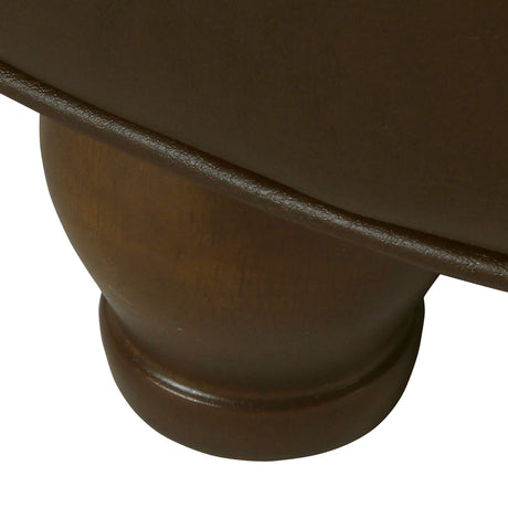 Homepop Home Decor | Button Tufted Faux Leather Round Storage Ottoman | Ottoman with Storage for Living Room & Bedroom (Distressed Brown) HomePop