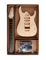 Fistrock DIY Electric Guitar Kit Beginner Kit 6 String Right Handed with Basswood Body Hard Maple Neck Poplar Laminated Fingerboard Black Hardware Build Your Own Guitar JS Series. Fistrock