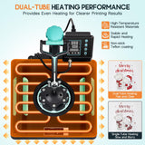 Specraft 5-in-1 Combo Heat Press, 15x15 360° Swing Away Heat Press Machine for T Shirts Mugs Hat Plate Cap, Digital Sublimation Machine, Green Black SPECRAFT