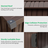 Acekool 8x10 FT Outdoor Metal Storage Shed, Large Garden Tool Shed with Lockable Door and Vents, Waterproof Galvanized Metal Sheds for Tools & Equipment, Garbage Can, Bike, Mower, Brown Acekool