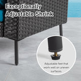 VINGLI 6 Pieces Wicker Patio Furniture Set, Outdoor Sectional Sofa Set Rattan Modular Patio Conversation Sets with Cushions & Ottomans (Black) VINGLI