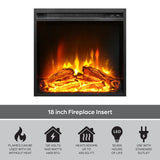 Ameriwood Home Chicago Fireplace TV Stand for TVs up to 50 Inch, Replaceable Electric Fireplace Insert Heater, Realistic Log and Flame Effect, For Living Room or Bedroom, Black Oak Ameriwood Home