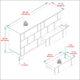Walker Edison Contemporary Detailed 6-Drawer Solid Wood Dresser, 60 Inch, Walnut-T Walker Edison