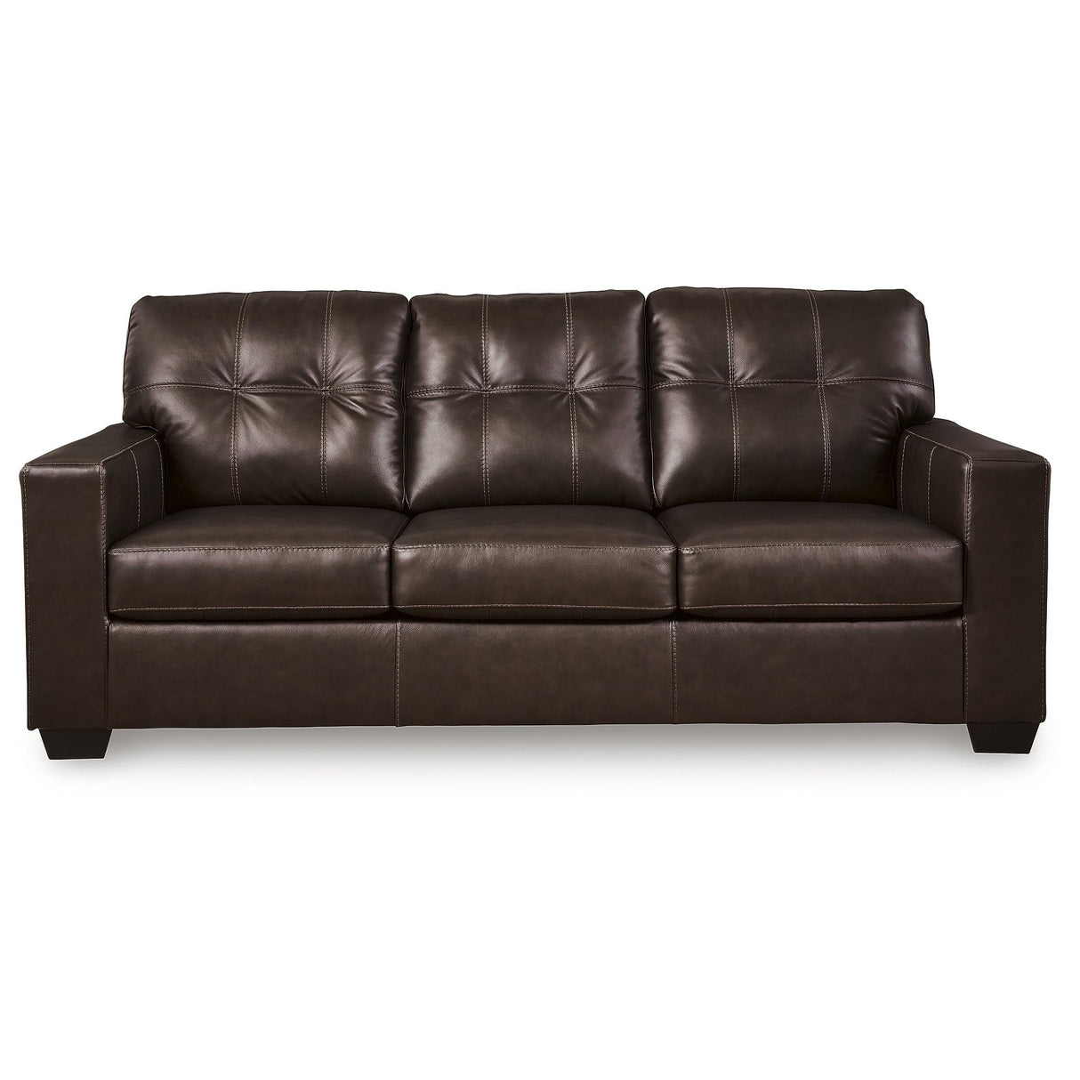 Signature Design by Ashley Santorine Transitional Tufted Leather Match Sofa, Dark Brown Signature Design by Ashley