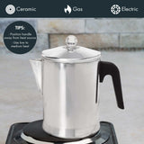 Primula Today Aluminum Stove Top Percolator Maker Durable, Brew Coffee On Stovetop, 9 Cup, Silver Primula