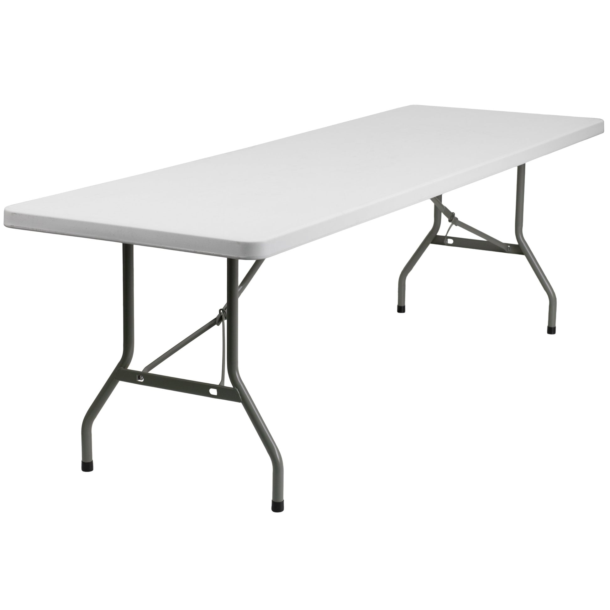 Flash Furniture Elon 8' Rectangular All-Occasion Plastic Folding Event Table, Foldable Portable Banquet Table for Indoor/Outdoor Events, White - WoodArtSupply