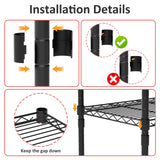 FUXRYTH 5 Tier Shelving Unit, 176 LBS Per Shelf Height Adjustable Narrow Storage Shelves, Heavy Duty Metal Garage Metal Shelves for Kitchen, Restaurant, Pantry, Laundry, 23"x 13.4"x 59", Black FUXRYTH