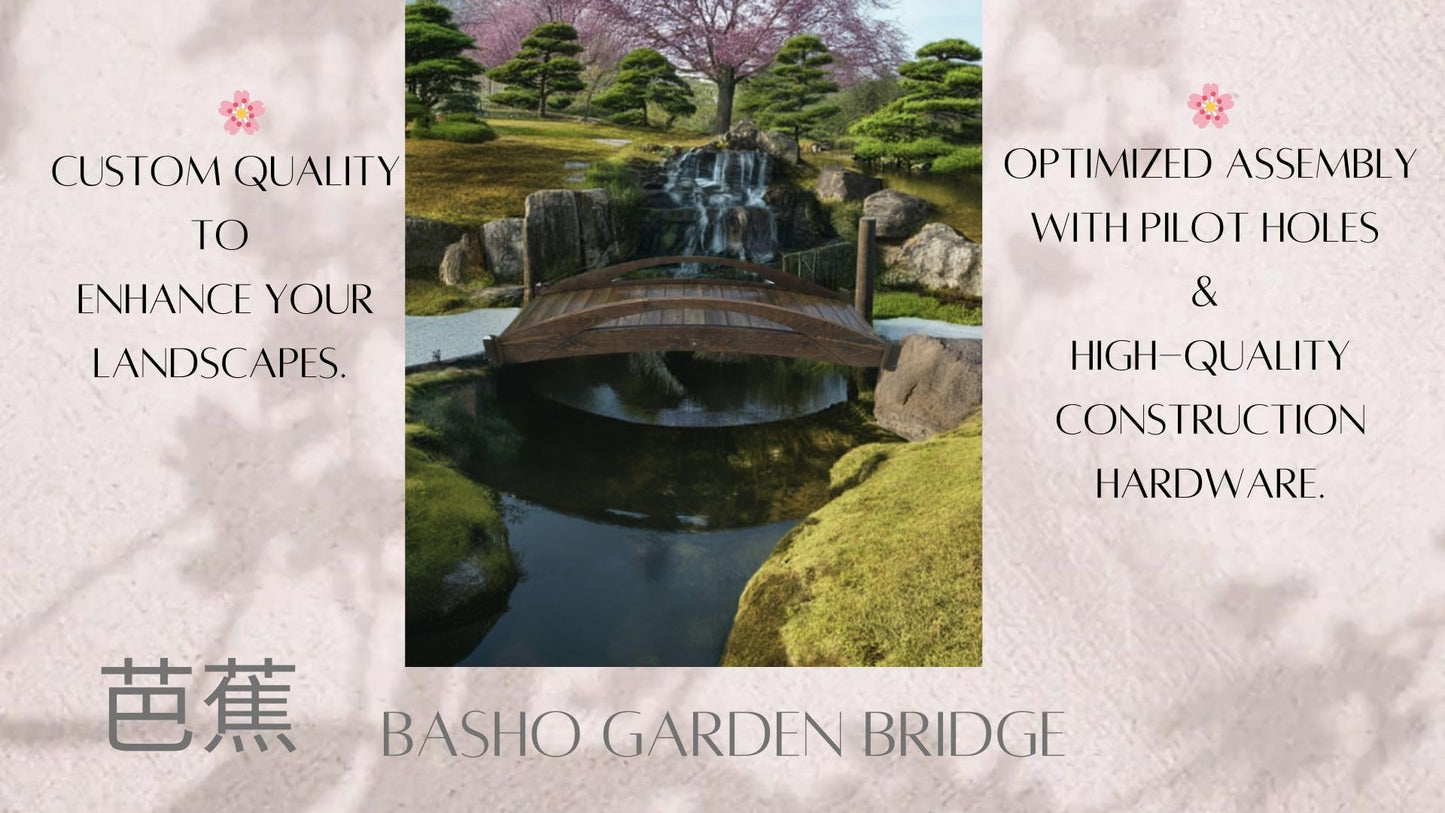 SamsGazebos Basho Garden Bridge 8 ft - WoodArtSupply