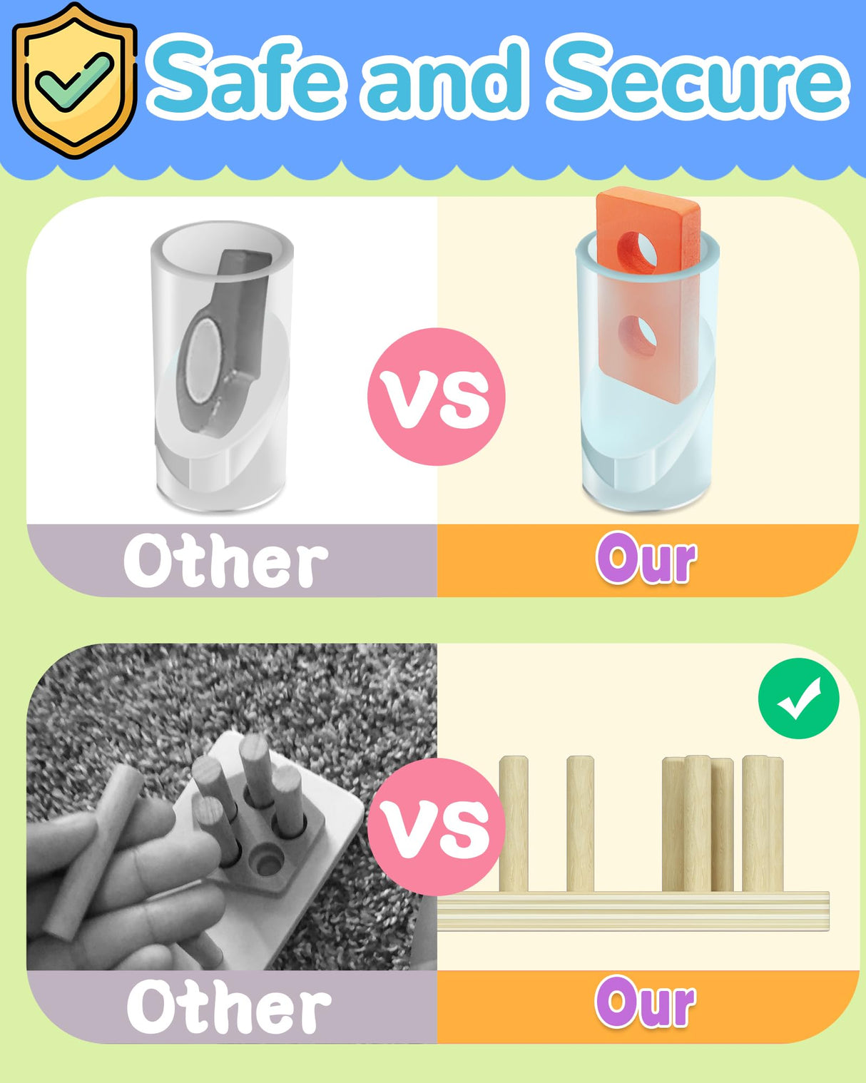 Montessori Toys for 1 2 3 Year Old Boy Girl, Toys for Ages 2-4 0-2 Toddlers Kids Baby, 1 2 Year Old Boy Girl Birthday Gifts, Wooden Learning Puzzles Shape Sorter Toys for Toddlers 1-3 Tonberless