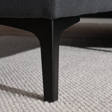 Karl home Sectional Sofa 110" U-Shape Sofa Couch Linen Fabric Upholstered with Double Chaises, Lattice Decorated, for Living Room, Apartment, Studio, Office, Dark Gray Karl home