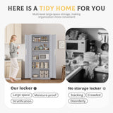 SUNCROWN 63" Metal Storage Cabinets with Lock, Tool Cabinet, Locking Steel Storage, Tall Locker Organizer Garage Cabinets with 2 Doors and 4 Shelves for Home,Garage,Office, Dark Grey SUNCROWN