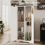 Befrases 72''H Farmhouse Storage Cabinet with Adjustable Shelves, Large Pantry Organize with 2 Barn Doors, Tall Freestanding Cabinet for Kitchen, Bathroom/Garage/Basement/Living/Utility Room, White Befrases