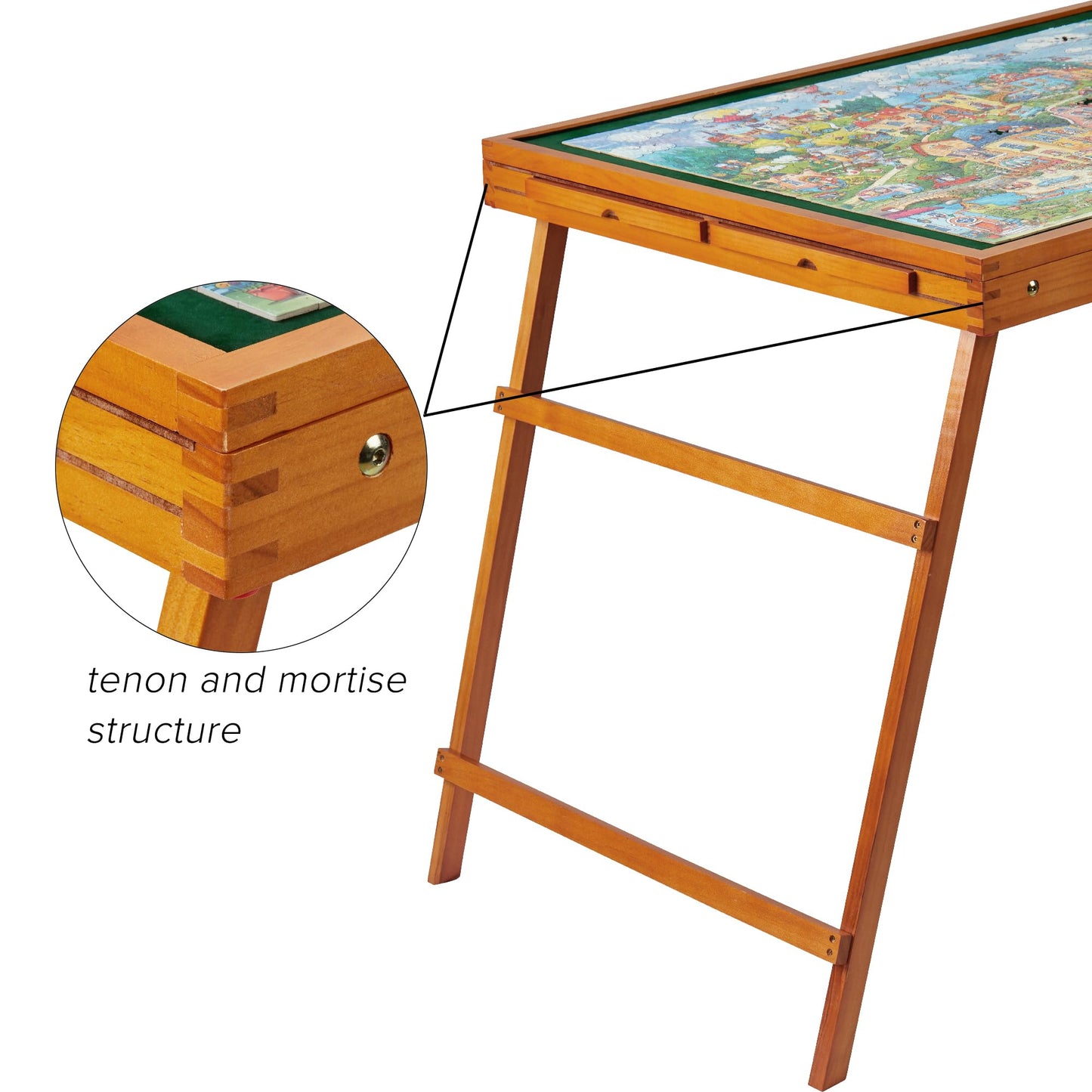 YISHAN Heavy Duty Wooden Jigsaw Puzzle Table for 1500 Pieces Puzzle with Drawers and Cover, Adjustable Puzzle Board with Legs, Portable Tilted Puzzle Easel for Adults