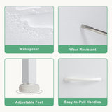 DUMOS TV Stand Dresser for Bedroom with 5 Fabric Drawer,Entertainment Center for 45 inch Television, Media Console Table with Storage, Open Shelf, Adjustable Feet, Living Room Furniture, White DUMOS