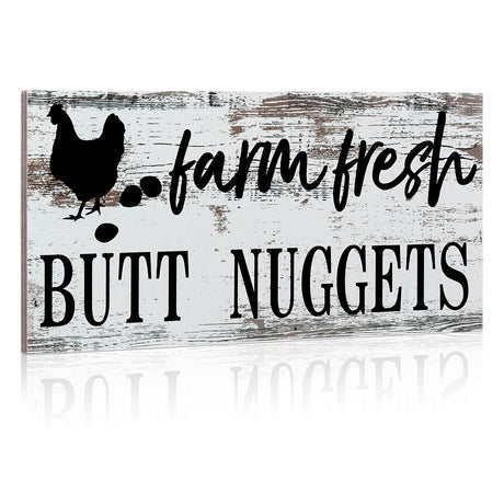 Farm Fresh Chicken Wall Decor Chicken Coop Accessories Chicken Coop Sign Rustic Hen House Decoration Farmhouse Wooden Wall Decoration for Home Kitchen Decoration (Retro Color) Jetec