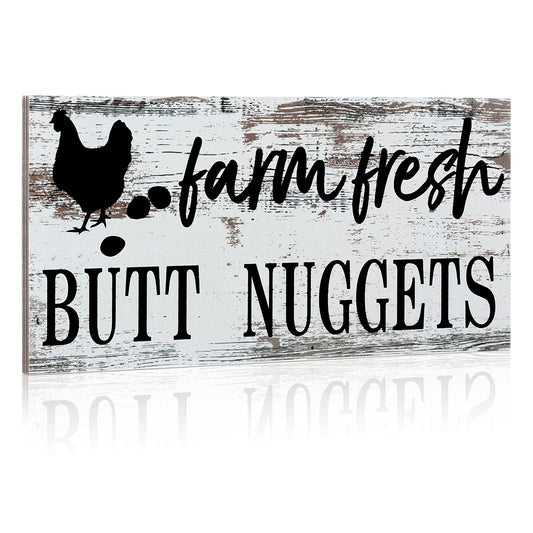 Farm Fresh Chicken Wall Decor Chicken Coop Accessories Chicken Coop Sign Rustic Hen House Decoration Farmhouse Wooden Wall Decoration for Home Kitchen Decoration (Retro Color) - WoodArtSupply