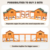 RUNSHED Chicken Coop for 4-6 Chickens Outdoor Wooden Hen House Poultry Pet Hutch for Backyard w/Run Cage & Nesting Box RUNSHED