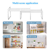 BlisXybion Set of 2 Kitchen Cabinet Organizer Shelf Stackable Sturdy Metal Counter Countertop Pantry Storage Rack BlisXybion