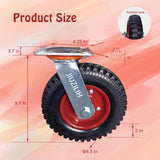 8" Caster Wheels Outdoor Caster Wheels Heavy Duty Caster Wheels Set Of 4 (2 Swivel & 2 Fixed) Large Rubber Castor Wheels Sets 4 With Screws JIUZILIH