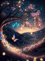 SuuTang 5D Diamond Painting Kits for Adults, Glow Firefly Tree Diamond Art Kits for Adults Beginner, DIY Full Round Drill Diamond Dots Gem Art Crafts, Home Decor Wall Art Gifts 12X16 Inch SuuTang