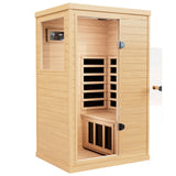 Infrared Wooden Sauna 1 Person Infrared Saunas for Home Dry Sauna for Home, Low Emf Infrared Sauna 1050W Indoor Saunas for The Home, Bluetooth Speakers, Reading Lamps, Room:63 * 28.74 * 36.61Inch KOOZONEGM