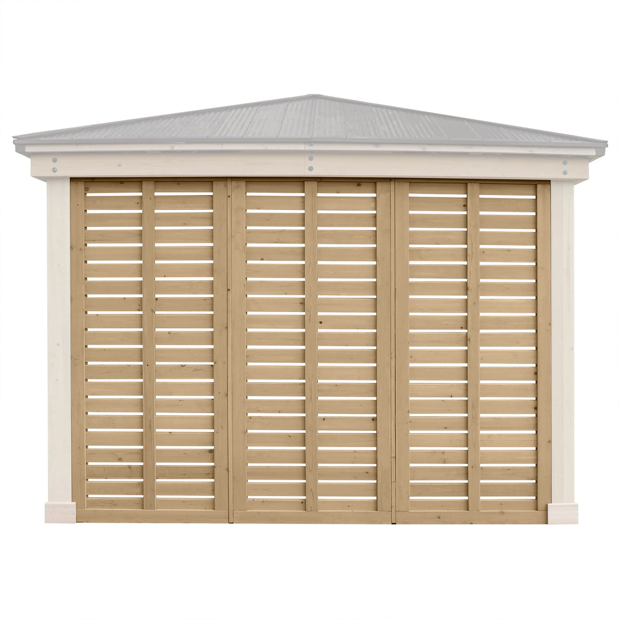 Yardistry 10' Meridian Wooden Privacy Wall, Fits One Side of 10' Meridian Gazebos, Cedar Yardistry