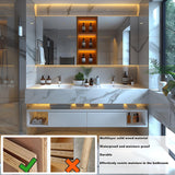 ZGNBSD Bathroom Vanity with Sink - Double Sink Bathroom Vanity, Wall Mounted Bathroom Sink Cabinet & LED Smart Defogger Mirror Cabinet Combination, Floating Vanity (Single B, 60") ZGNBSD