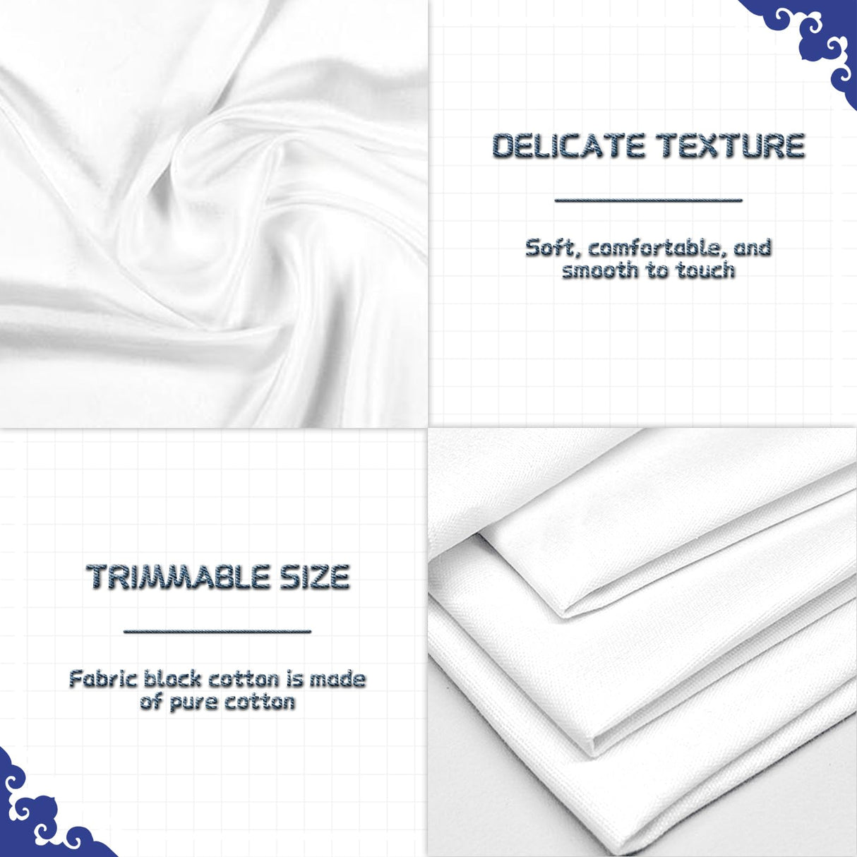 12 Pcs Embroidery Fabric Squares, 10 x 10 Inch White Cotton Cloth for Embroidery Supplies GCVOPTON