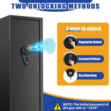 5-8 Gun Safe,Gun Cabinet for Rifles and Pistols, Tall Gun Safe for Shotguns, Biometric Gun Cabinet for Home with Alarm System and Silent Mode, Detachable Gun Rack, Black (51.9"H x 11"D x 11.8"W) ZZXCBB