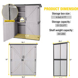 Aivituvin Outdoor Storage Shed Upgraded with Strong Metal Frame Garden Tool Shed Storage House Cabinet with Adjustable Shelfs and Wooden Floor 4.6 x 2.42FT (Off-White) Aivituvin