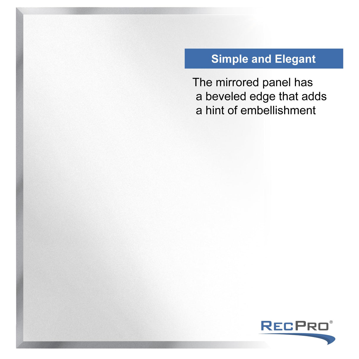 RecPro RV Bathroom Medicine Cabinet | 16” W x 22” H | Two Shelves | Frameless Polished Edge Mirror | Made in USA | White RecPro