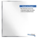 RecPro RV Bathroom Medicine Cabinet | 16” W x 22” H | Two Shelves | Frameless Polished Edge Mirror | Made in USA | White RecPro