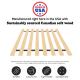 Greaton, 0.68-Inch Vertical Wooden Bunkie Board/Bed Slats, King, Beige Greaton