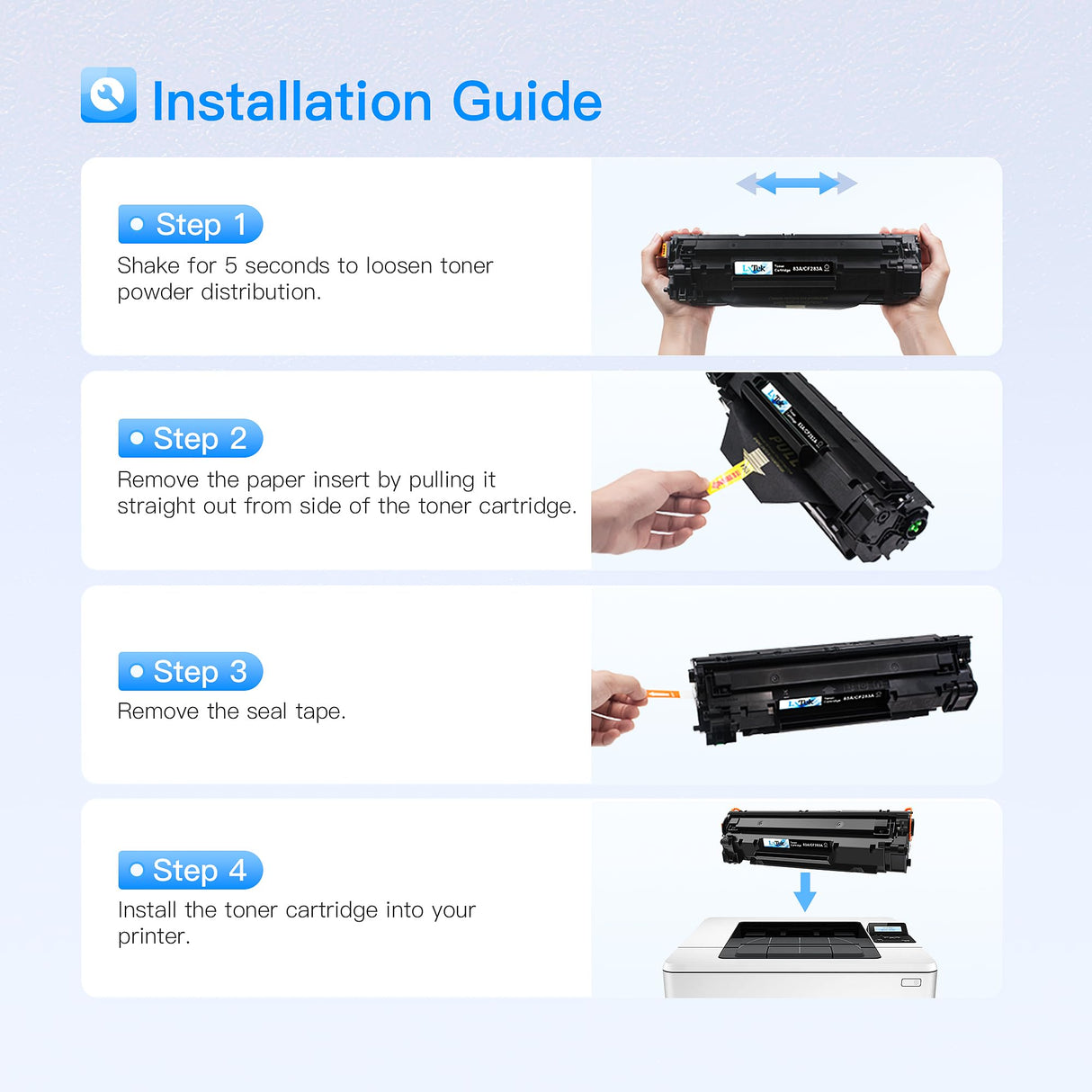 LxTek Compatible Toner Cartridge 83A Replacement for HP 83A CF283A Compatible with Laserjet Pro MFP M125nw M201dw M225dw M201n M125a M127fn M127fw, 2 Black LxTek