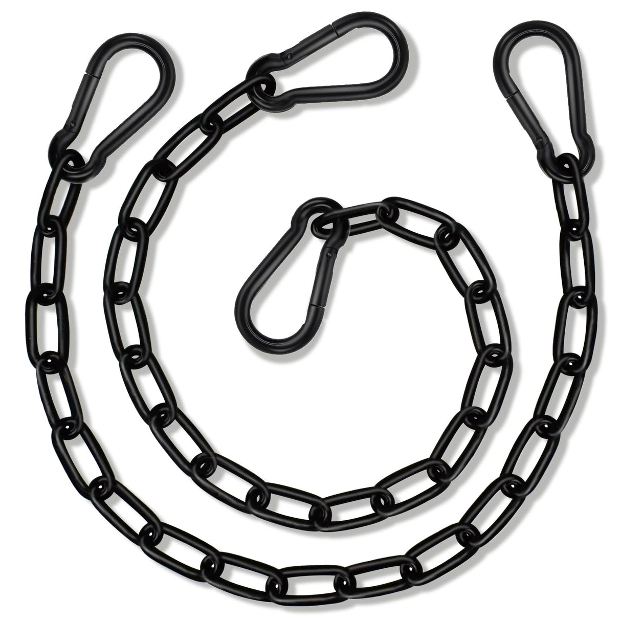 Gelury Hanging Swing Chain 25.6In, 2 Pack Heavy Duty 1000LB Capacity, Hammock Extender Kit With 4 Carabiners for Punching Bags, Swing Chairs (2Pack, Black) Gelury