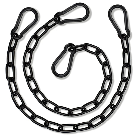 Gelury Hanging Swing Chain 25.6In, 2 Pack Heavy Duty 1000LB Capacity, Hammock Extender Kit With 4 Carabiners for Punching Bags, Swing Chairs (2Pack, Black) Gelury