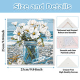 Flowers Paint by Numbers Kit for Adults Beginner, Daisy Paint by Numbers with Frame and Easel, Flower DIY Crafts Painting by Number for Gift Home Wall Decor 9.84x9.84 inch hkejoi