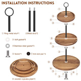 3 Tier Cupcake Stand, Wood Tiered Serving Tray Cupcake Tower, Serving Stand Display Dessert Cookie Candy Buffet Holder for Home Tea Party, Wedding, Farmhouse Decor, Tea Party Decor, Kitchen Decor QIELSER