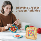 Crochet Blocking Board with Tulips Pattern, 22 Pins/Pegs, Blocking Board for Crocheting Knitting, Bamboo Granny Square Blocking Boards for Crochet Projects, Crocheting Accessories Gifts FEIYAUMI