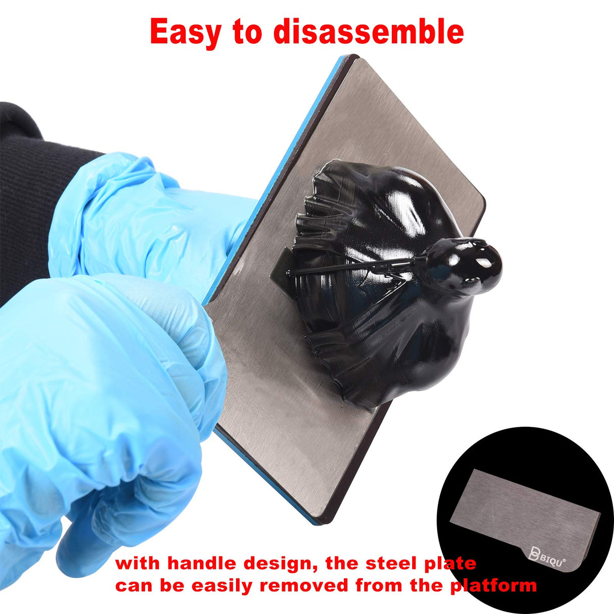 BIQU Resin Build Plate+Magnetic Sheet,202X128mm Resin Flexible Steel Plate Flex Bed for Anycubic Mono X,Anycubic Photon X,Smart kumitsu KL9 3D Printer(8x5inch),Sliver BIQU