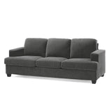 VanAcc 89 Inch Sofa, 3 Seater Sofa with Extra Deep Seats, Modern Couch- Comfy Couch for Living Room Apartment Lounge, Grey Chenille VanAcc