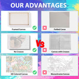 xcemhil 4 Pack Paint by Number for Adults Canvas with Wooden Frame, Paint by Number Kit for Adults Landscape, Famous City Paint by Numbers with Wooden Easel for Home Wall Art Decor Use 8x12 Inch xcemhil