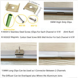 THMOOTHER Recessed LED Strip Channel Diffuser 10-Pack 6.56FT,23.5X7MM LED Tape Aluminum Track with Flange,Flush Mounted Wardrobe Bookcase Wine Cabinet Wooden Furniture Groove Integrated Low Profile THMOOTHER