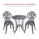 C/G 3 Piece Bistro Set,Outdoor Patio Set,Anti-Rust Cast Aluminum Bistro Table Set for Park Yard Front Porch Furniture(Antique Copper) C/G