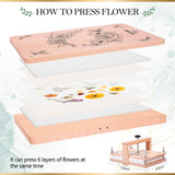 Aboofx Large Flower Press Kit, 6 Layers 11.8" x 8.3" Even Pressure for DIY Arts and Crafts, Dried Flower Plant Preservation Gift for Adult Craft Lovers, Wood Aboofx