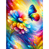 YOMEIA 5D Diamond Painting Kits for Adults Full Drill Butterflies and Flowers Diamond Art Paint with Round Diamonds DIY Gem Painting Kit for Home Wall Decor(11.8x15.7in) YOMEIA