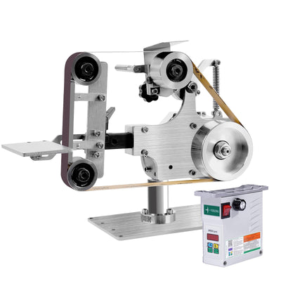 Electric Belt Sander Bench Polishing Grinder, Desktop Vertical Horizontal 30" x 1" Belt Machine, 550W Brushless Motor Fixed Angle Opening Belt