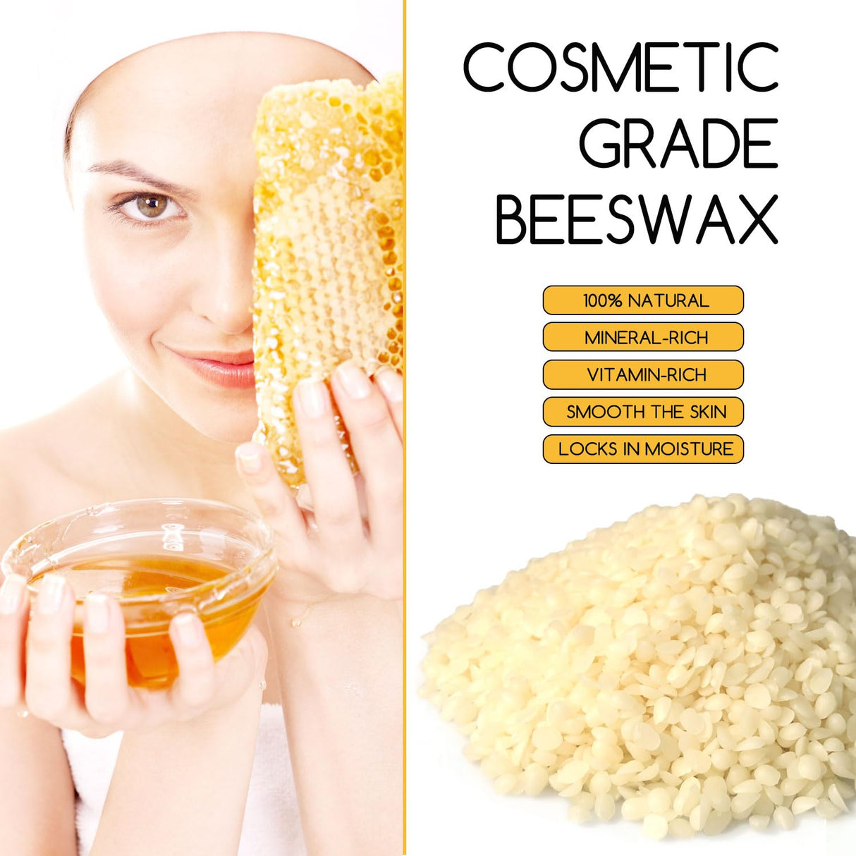 TRINIDa Beeswax Pellets 2LB(32 oz), Organic White Bees Wax for DIY Candles, Beeswax for Candle Making, Skin, Body, Face, and Hair Care, Lotions, DIY Creams, Lip Balm and Soap Making Supplies TRINIDa