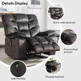 HAOMARKETS Oversized Power Recliner Chair with Massage and Heat, 41" Wide Electric Reclining Chairs with USB Port, Breathable Fabric Overstuffed Reclining Sofa for Living Room Bedroom HAOMARKETS