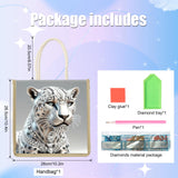 MVVMTOP Diamond Painting Kit Handbag, 5D DIY Leopard Pattern Diamond Art Crystal Special Shape Crystal Artificial Canvas Bag, Shopping Storage Tote Gift Large Storage Bag MVVMTOP